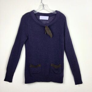 Vera Wang Purple brown wool sweater L